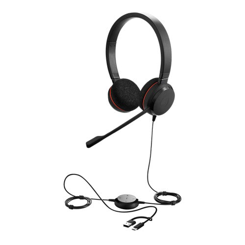 Jabra Evolve 20 Stereo UC USB-C/A Noise-Cancelling Headset (Black)