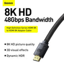 Baseus High Definition Series HDMI 8K To HDMI 8K Adapter Cable (Black)