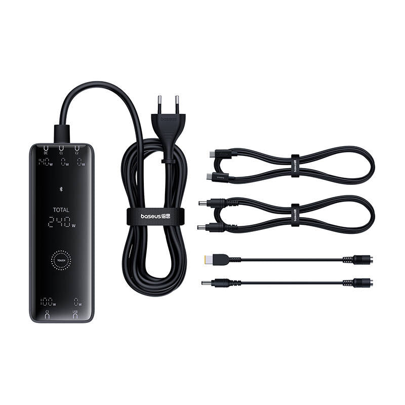 Baseus Digital GaN Intelligent Desktop Fast Charger 3C+U+DC 240W (Cluster Black) (P10163901113-00)