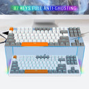 E-YOOSO K-620 Single Light With RGB Side Light 87 Keys Mechanical Keyboard White/Gray (Red Switch)