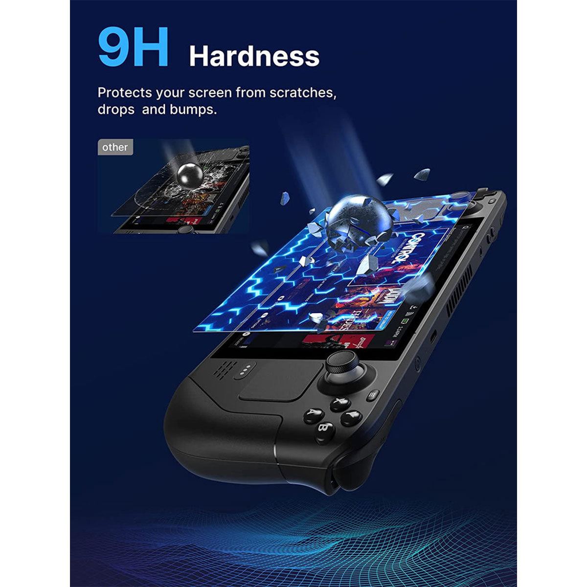 JSAUX Ultra Clear Anti-Glare Matte Tempered Glass Screen Protector for Steam Deck 2-Pack (GP0110)