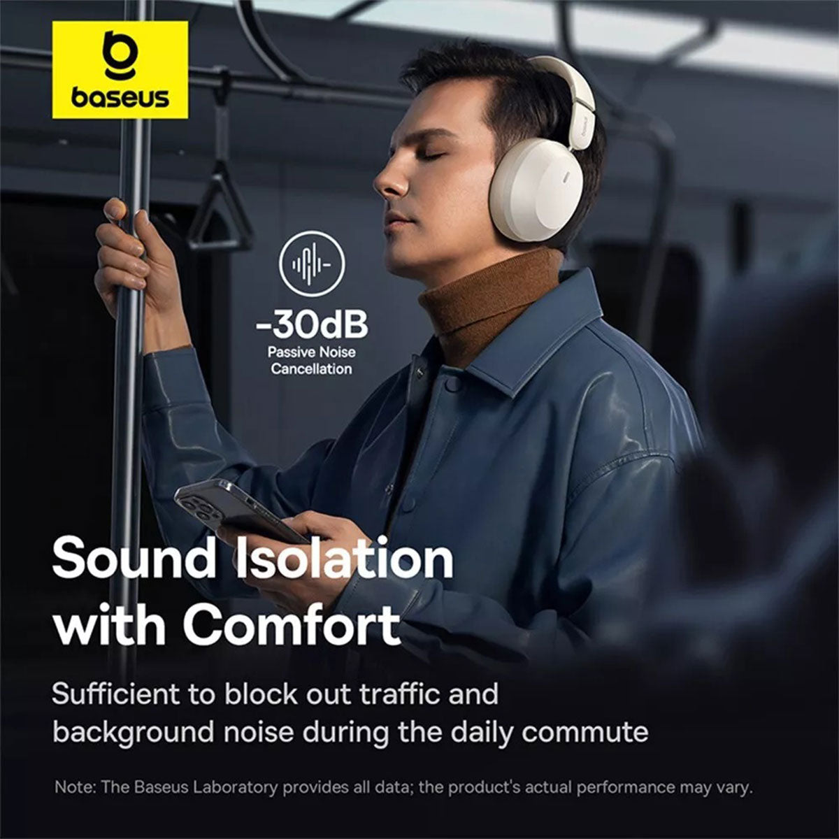 Baseus Bass 35 Max Wireless Headphone (Stellar White, Twilight Grey)