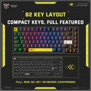 Onikuma G58 82-Key RGB Wired Hot-Swappable Mechanical Keyboard (Black, White) (Tea Axis Switch)