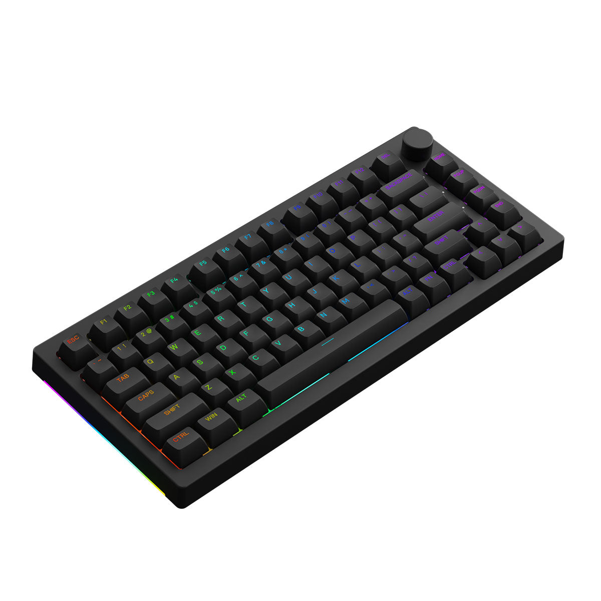 Akko Black 5075B Plus Shine-Through Multi-Mode RGB Hot-Swappable Mechanical Keyboard (Akko V3 Cream Yellow Pro)