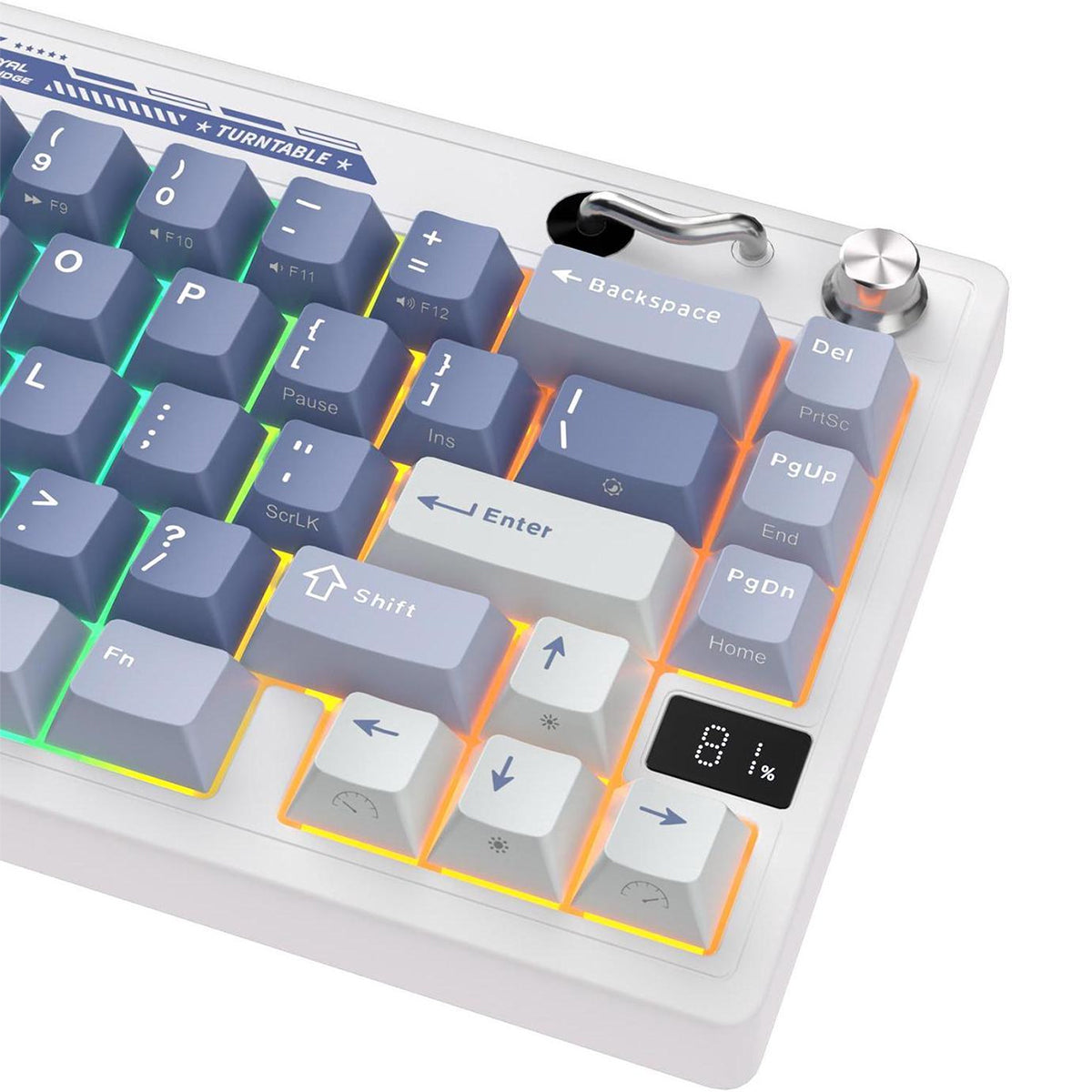Royal Kludge RK M65 Tri-Mode RGB 66 Keys Hot-Swappable Mechanical Keyboard Ocean Blue
