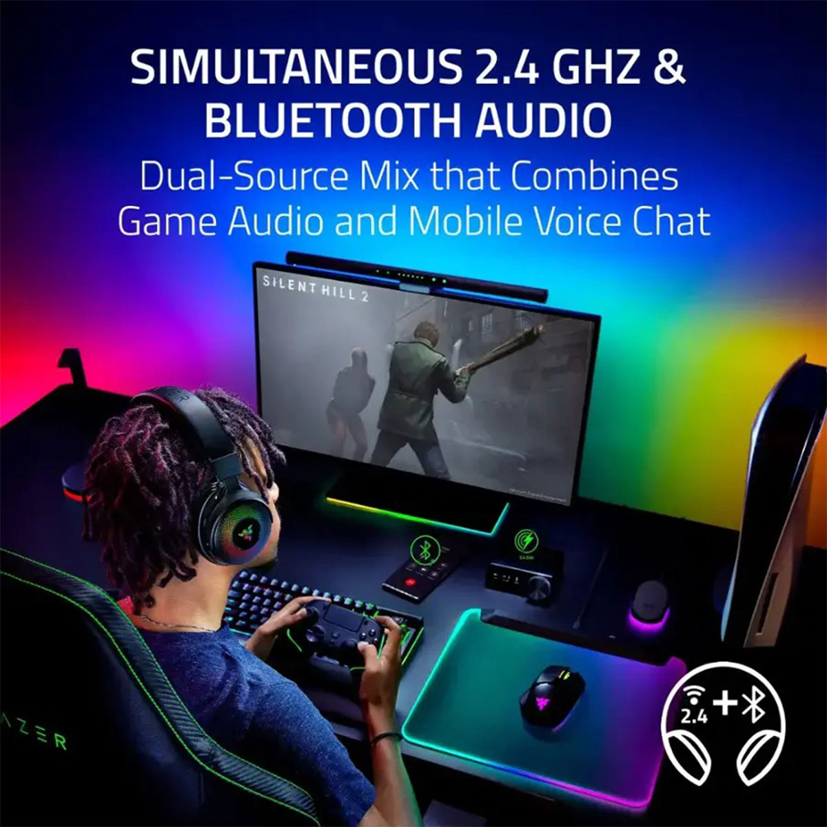 Razer Kraken V4 Pro Wireless Gaming Headset with OLED Control Hub (PC/Mac/Playstation/Nintendo Switch/Steam Deck/Smartphone)