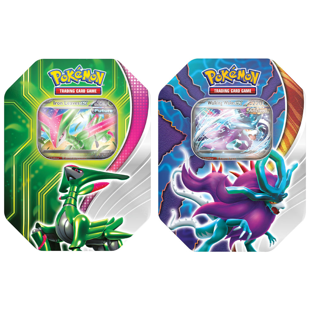 iron leaves future pokemon card Pokemon TCG Paradox Clash Tin (Iron Leaves Ex, Walking Wake Ex)