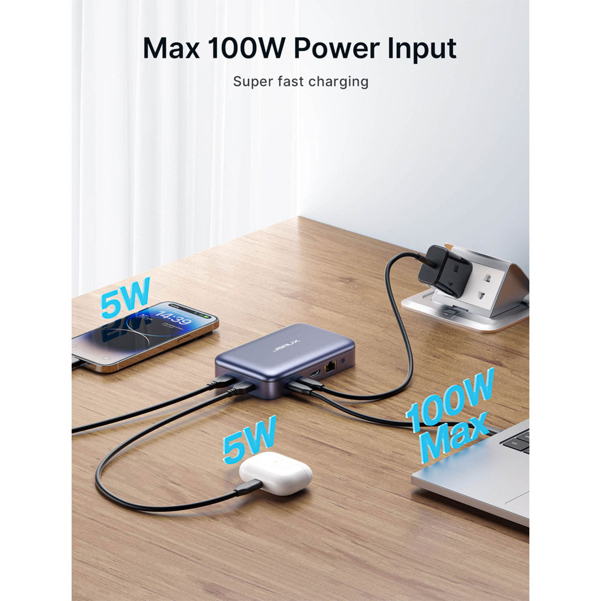 JSAUX OmniCase 2 USB-C 10-in-1 Storage Docking Station (Grey) (MP03)