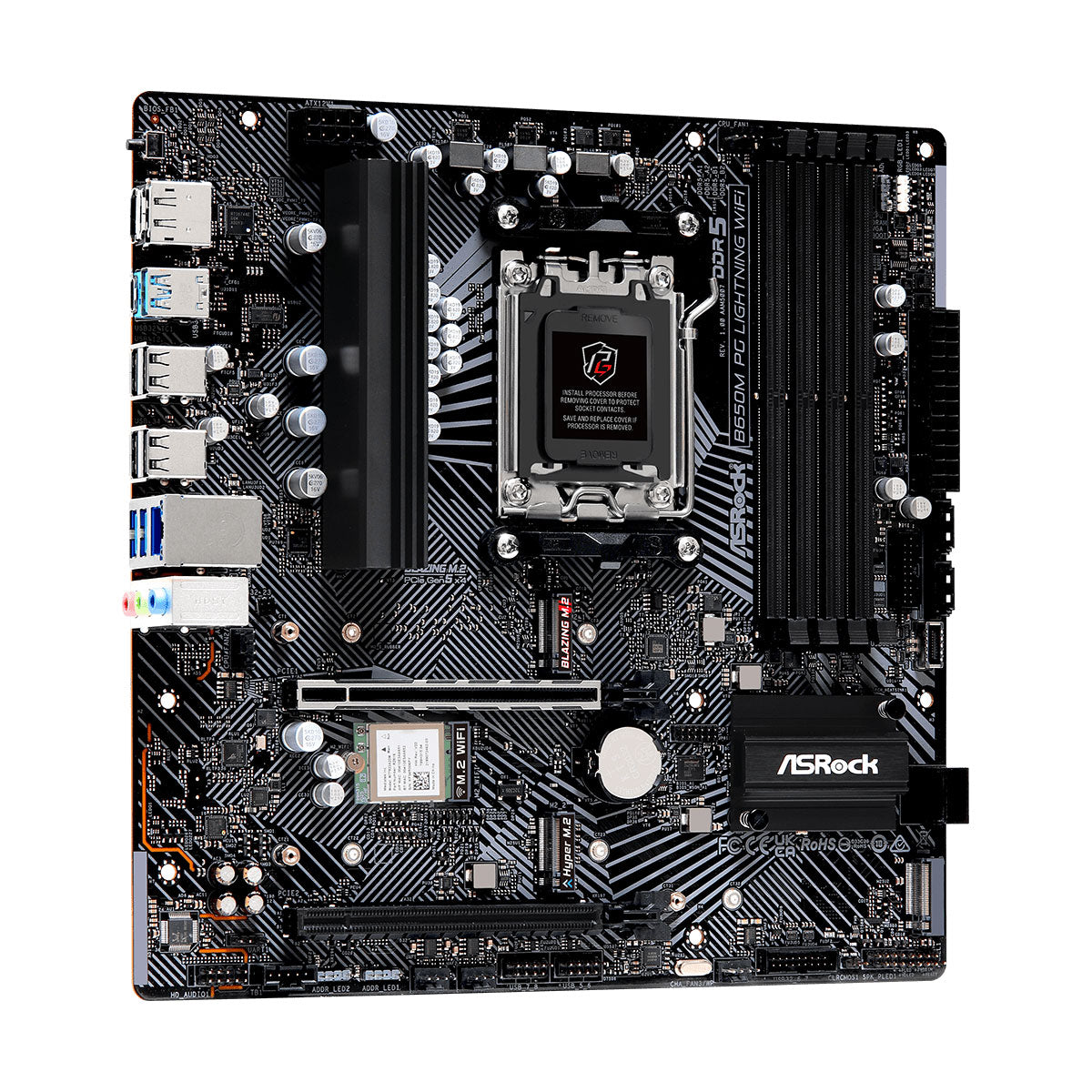 Asrock B650M PG Lightning Wifi DDR5 Phantom Gaming AM5 Motherboard