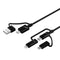 Promate Pentapower 6-IN-1 Hybrid Multi-Connector Cable For Charging And Data Transfer Black