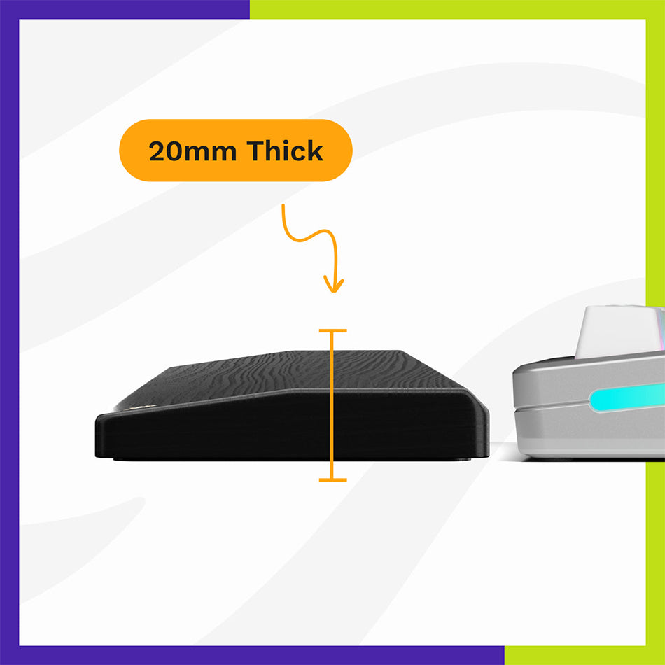 Glorious Ergonomic Wood Wrist Rest Keyboard (Black) (65% / 75%, Tenkeyless (TKL), Full-Size (100%))
