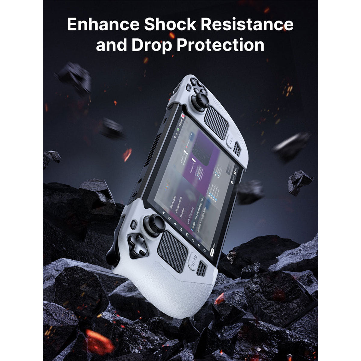JSAUX Silicone Grip for Steam Deck/ Steam Deck OLED (Black, Grey) (GP0016)