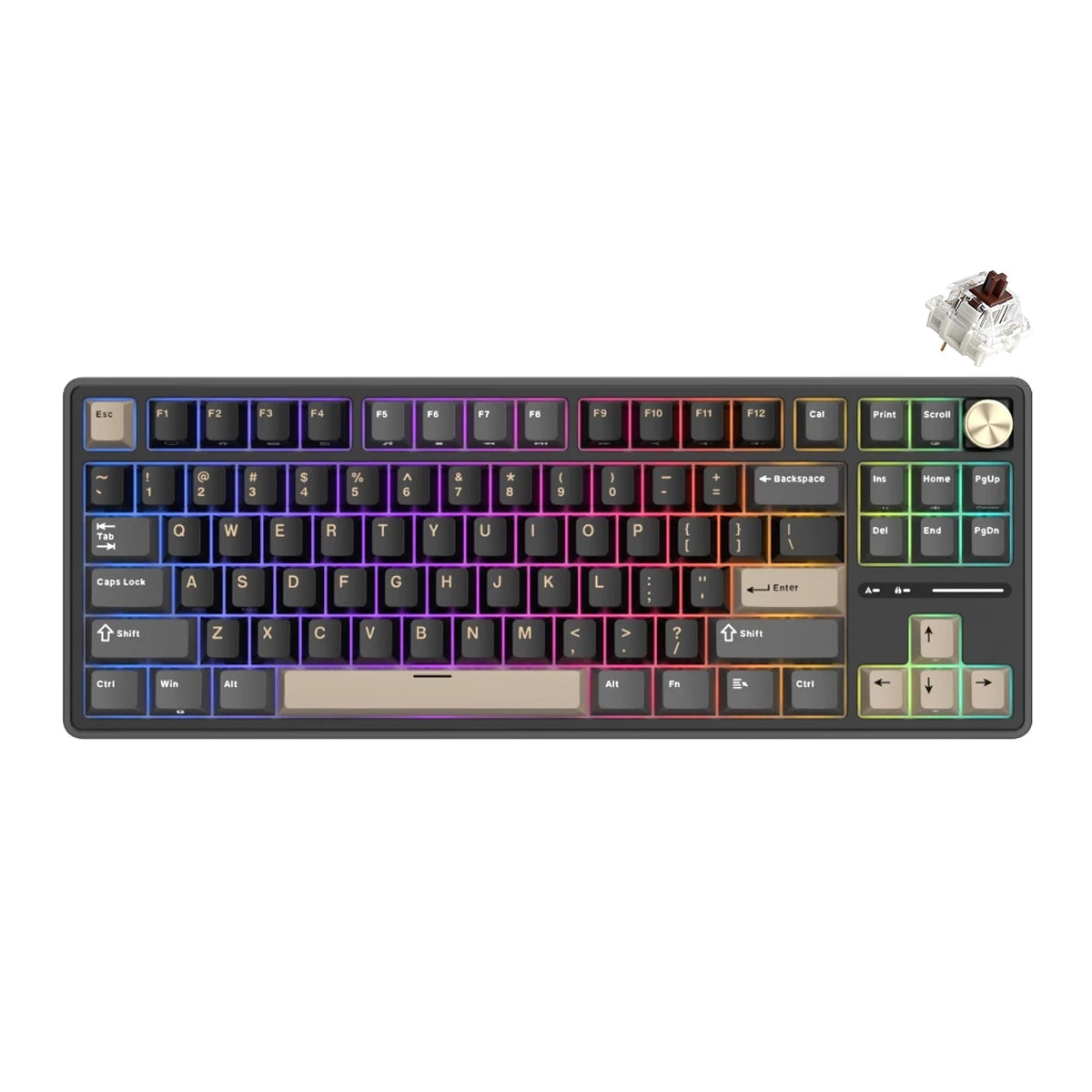 Royal Kludge R87Pro QMK Single-Mode RGB 81 Keys Hot-Swappable Mechanical Keyboard Phantom