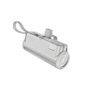 Sharge Flow Mini Power Bank 5000mAh with Built-in USB-C Cable & USB-C to USB-C + USB-C to Lightning Connector (Silver Grey, Pink, White) (SP012)