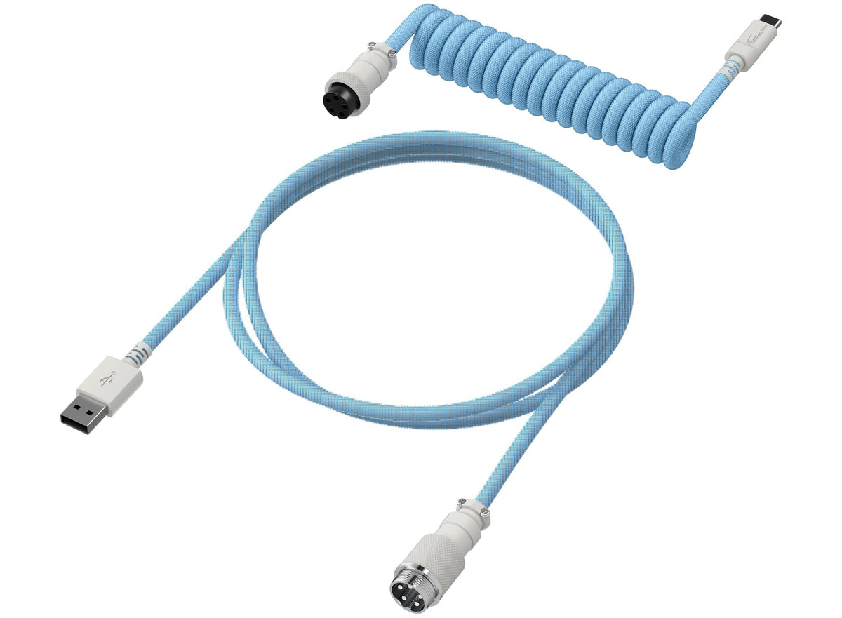 HyperX USB-C Coiled Cable (Light Blue/White) (6J680AA)