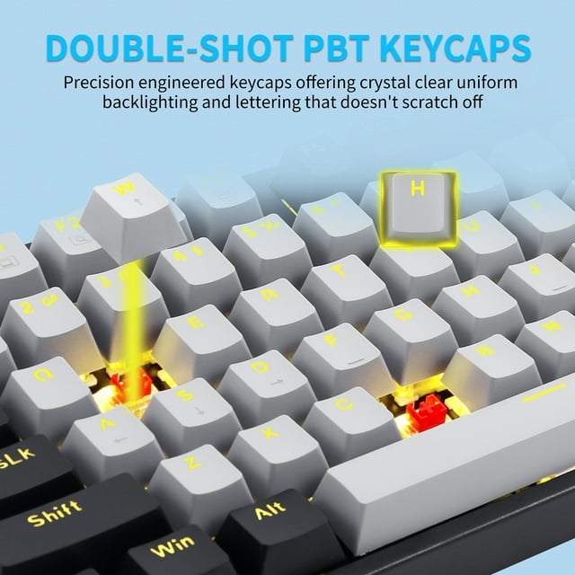 E-Yooso Z-87 Yellow Single Light 87 Keys Wired Mechanical Keyboard Grey/Black/Orange (Red Switch)