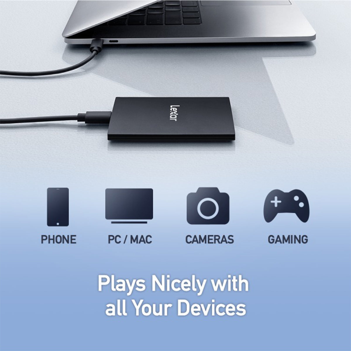 Lexar SL500 USB 3.2 Gen 2x2 Portable SSD - Up To 2000MB/s Read & 1800MB/s Write (1TB, 2TB) (LSL500X001T-RNBNG, LSL500X002T-RNBNG)