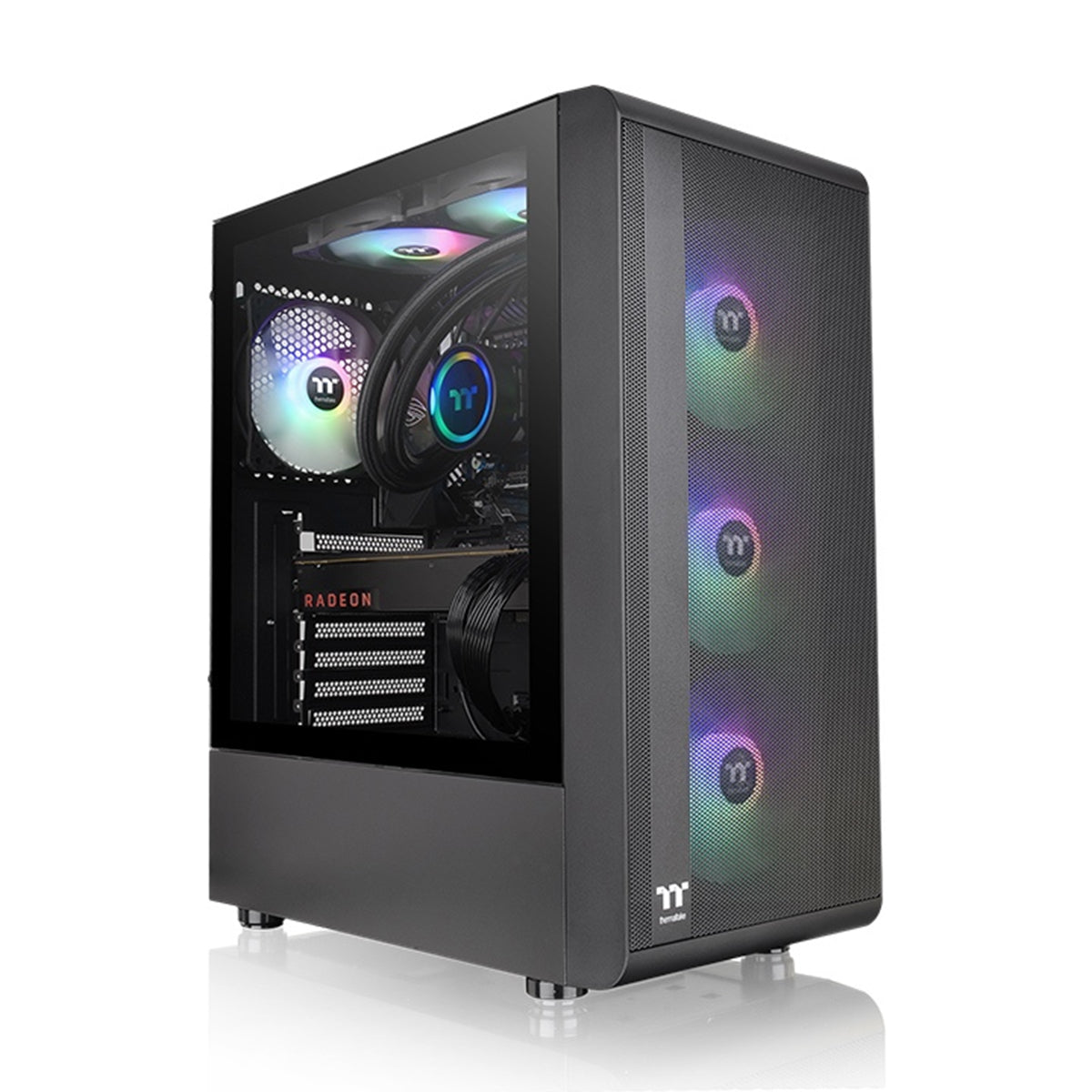 Thermaltake S200 TG RGB Mid Tower 3mm Tempered Glass With 120mm RGB Lite Front Fans PC Case