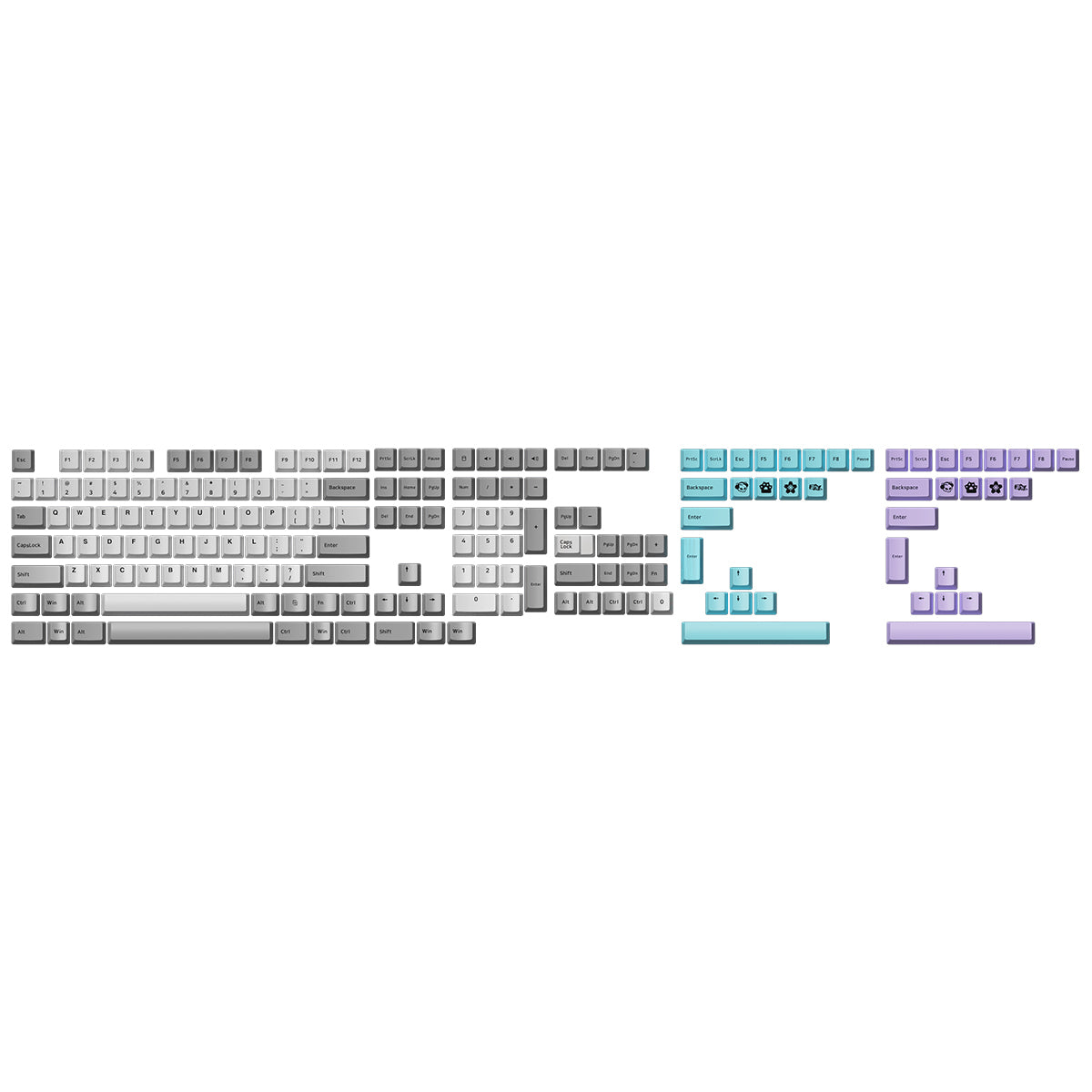 AKKO SILENT PBT KEYCAPS SET CHERRY 157 KEYS - DataBlitz