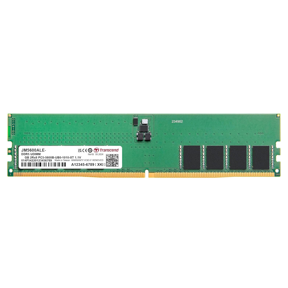 Transcend JETRAM DDR5 5600MHz U-DIMM 2Rx8 CL46 1.1V (32GB, 48GB) (JM5600ALE-32G, JM5600ALE-48G)