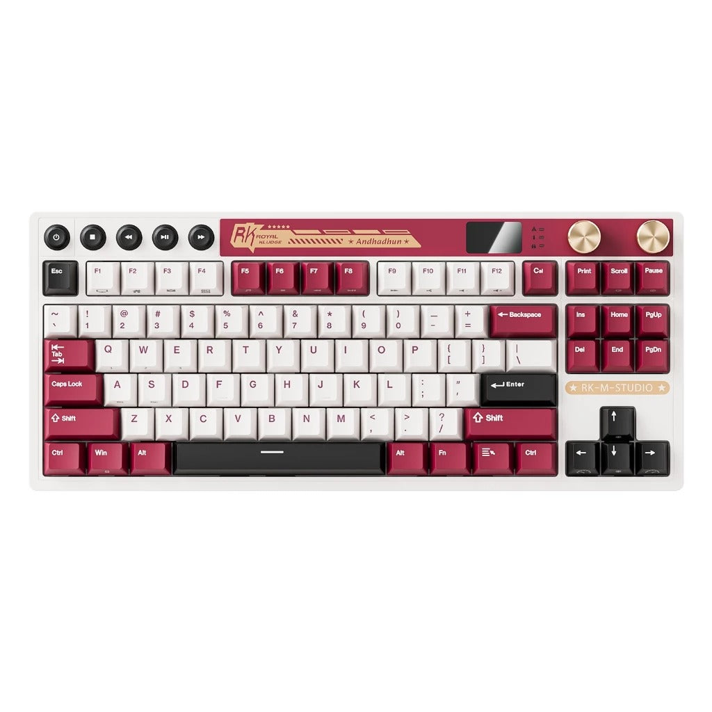 Royal Kludge RK M87 Tri-Mode RGB 88 Keys Hot-Swappable Mechanical Keyboard Famicom