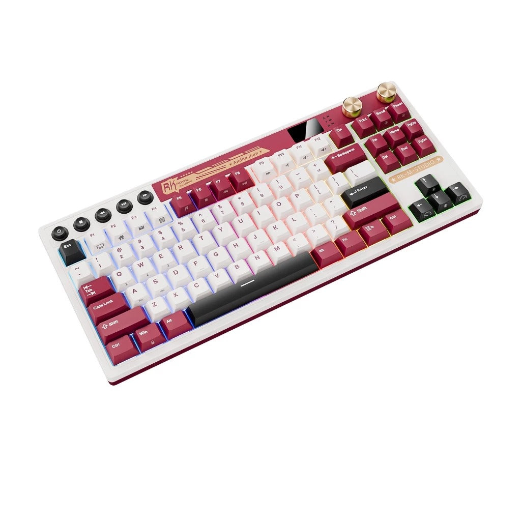 Royal Kludge RK M87 Tri-Mode RGB 88 Keys Hot-Swappable Mechanical Keyboard Famicom