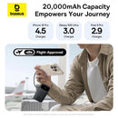 Baseus QPow 3 Digital Display Fast-Charging Power Bank with Built-in USB-C + iP Cable 20000mAh 22.5W