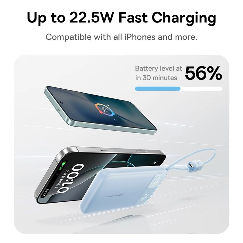 Baseus EnerFill FC11 Digital Display Power Bank with Dual Built-in Cables 20000mAh 22.5W