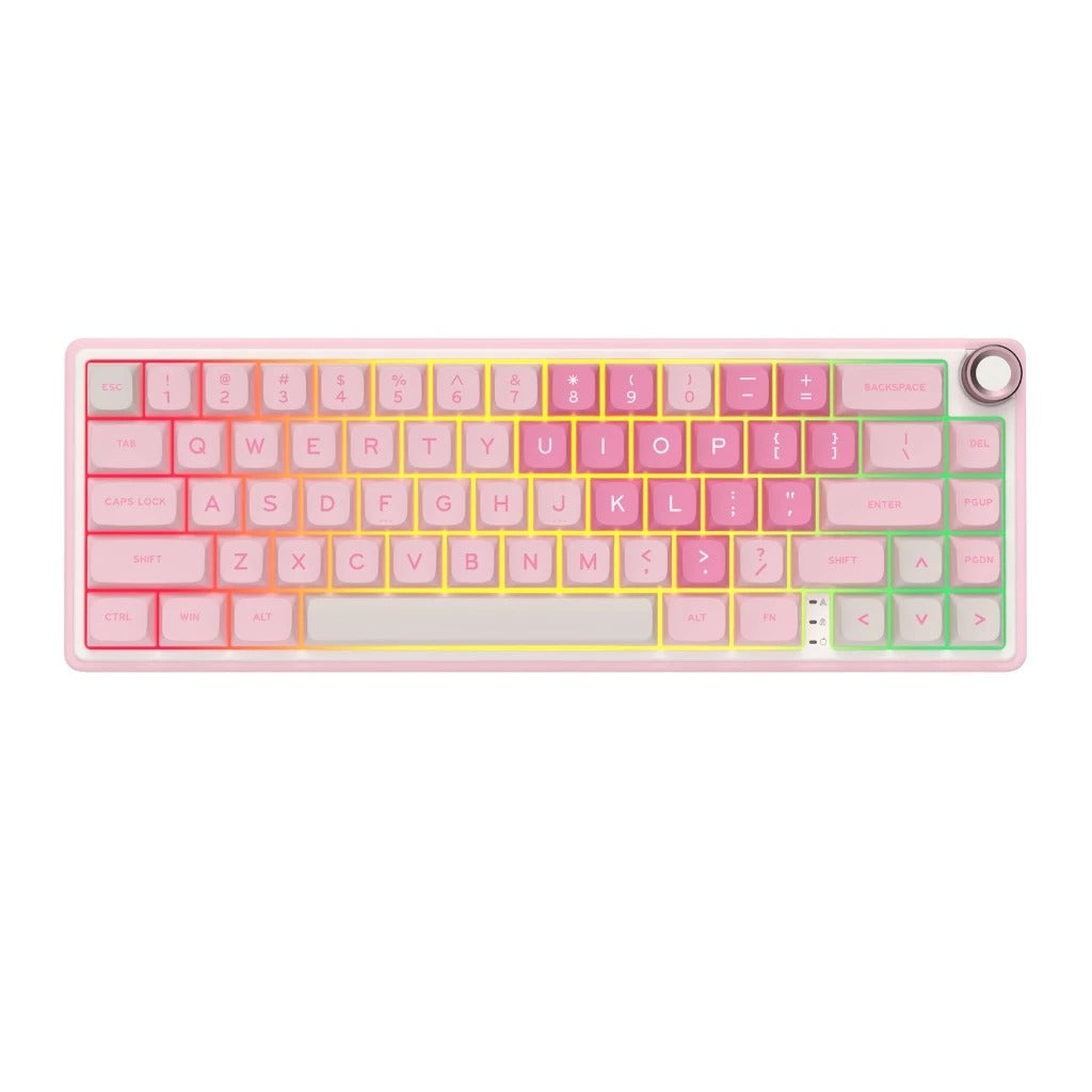 Royal Kludge R65 Single-Mode RGB 66 Keys Hot-Swappable Mechanical Keyboard Pink Melody (Cream Switch)