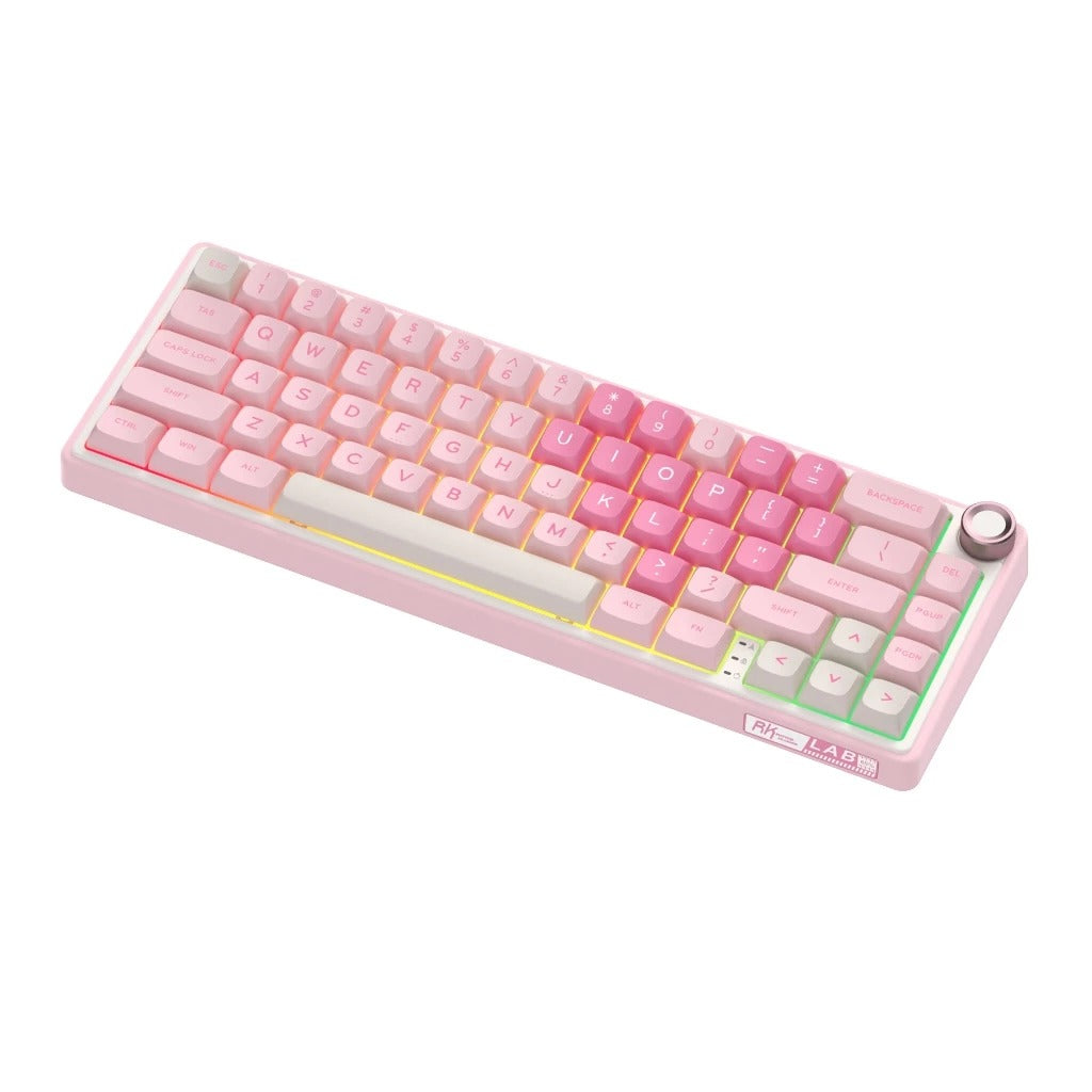 Royal Kludge R65 Single-Mode RGB 66 Keys Hot-Swappable Mechanical Keyboard Pink Melody (Cream Switch)
