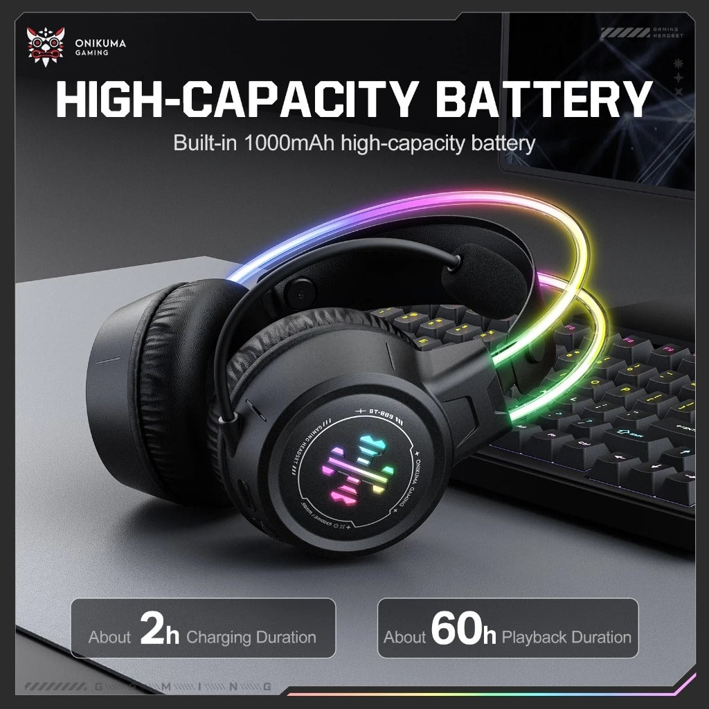 Onikuma GT889 Tri-Mode Gaming Headset (Black)