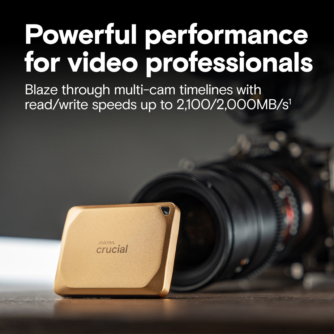 Crucial X10 Pro USB 3.2 Gen-2x2 (20Gb/s) 2100MB/s Read Type-C Portable SSD (Gold) | DataBlitz