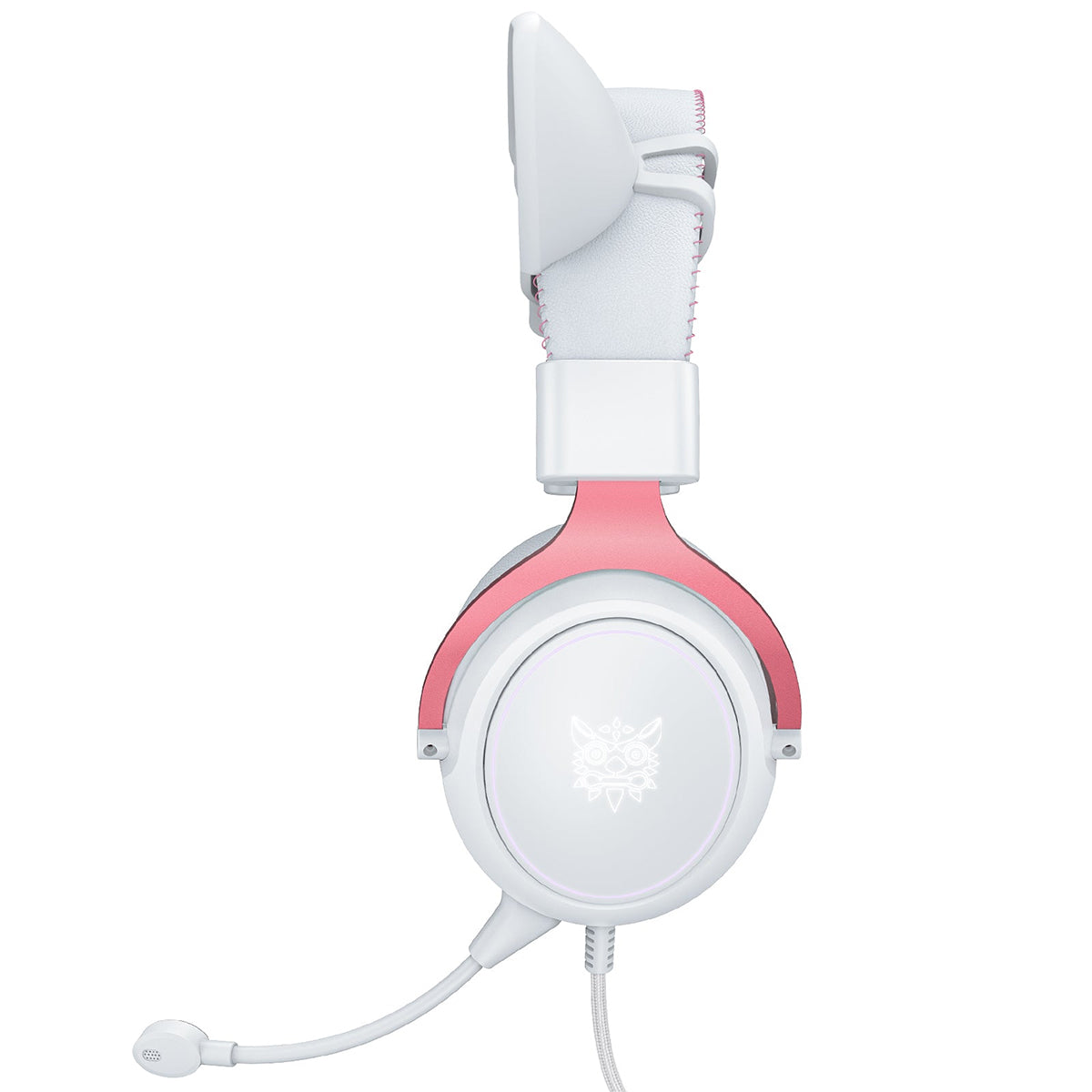 Onikuma X10 Cat Wired Professional Gaming Headset with Noise Cancellation Microphone (White Pink)