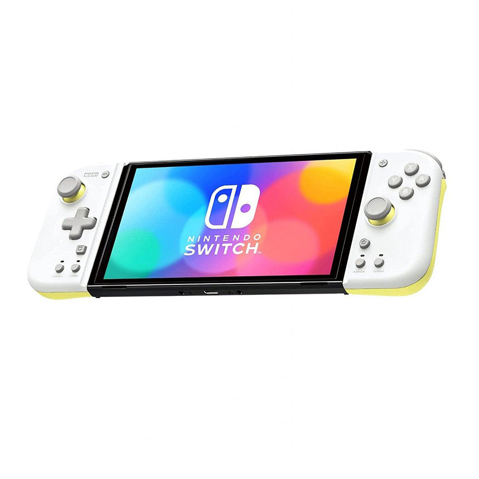 Hori NSW Grip Controller Fit For N-Switch / N-Switch Oled (Light GRAY X Yellow) (NSW-373A)