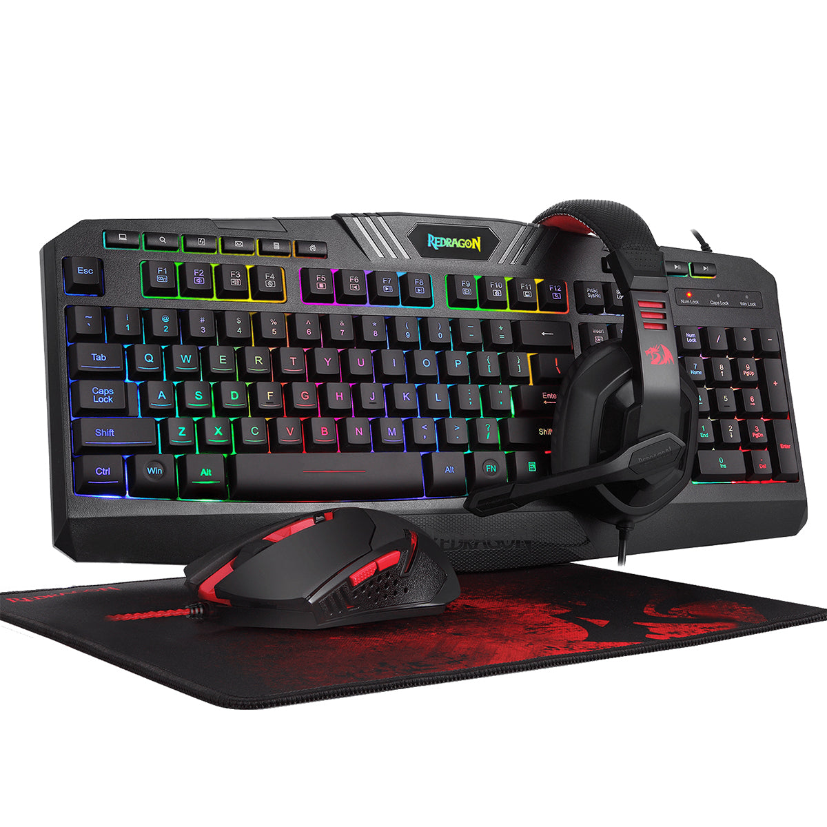 Redragon Gaming Essentials In Set (Keyboard/Mouse/Mousepad/Headset)  (S101-BA-2)