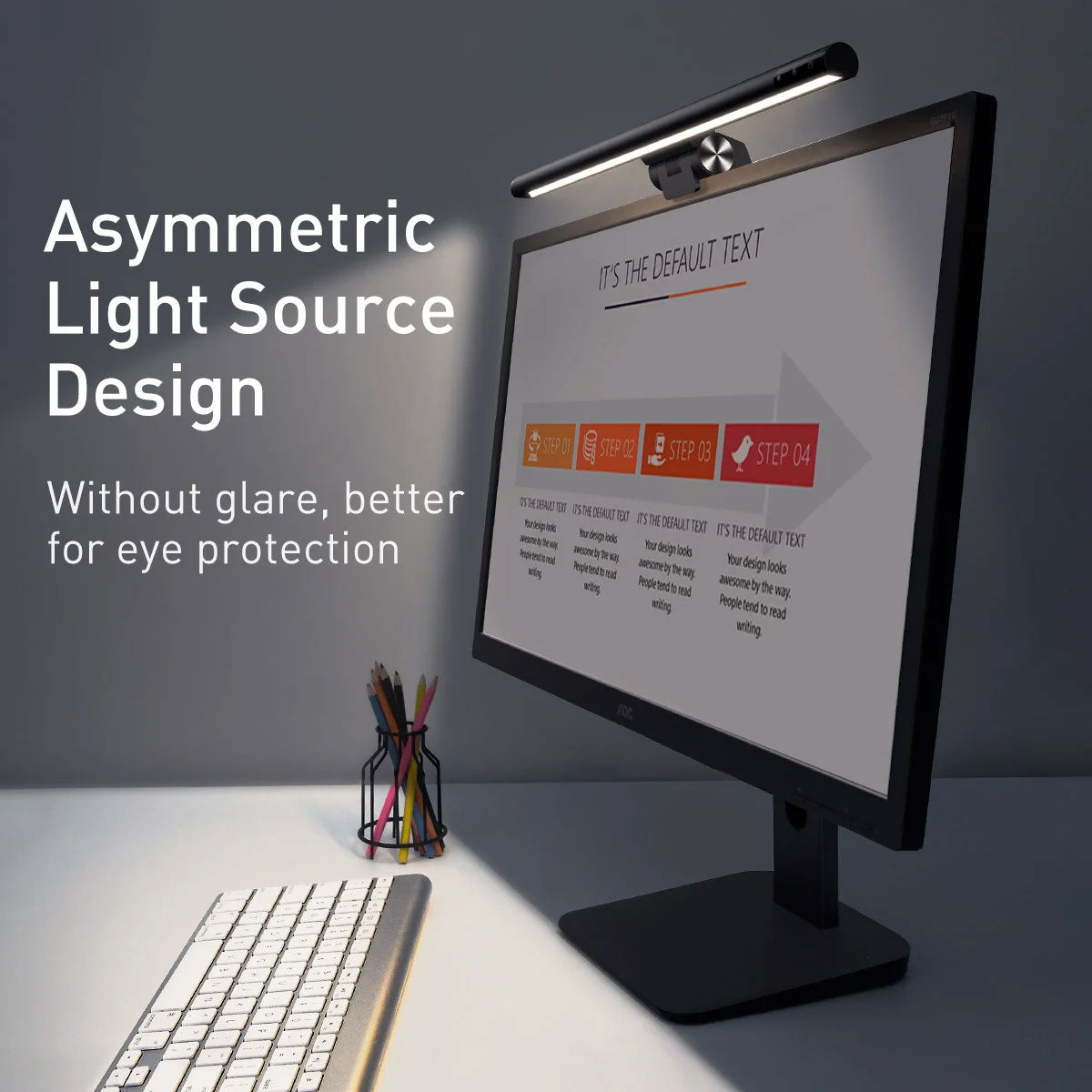 Baseus i-wok Series USB Asymmetric Light Source Screen Hanging Light Youth (Black) (DGIWK-B01)