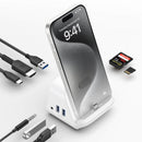 JSAUX USB-C 8-in-1 Docking Station with Phone Holder (White) (HB0802)