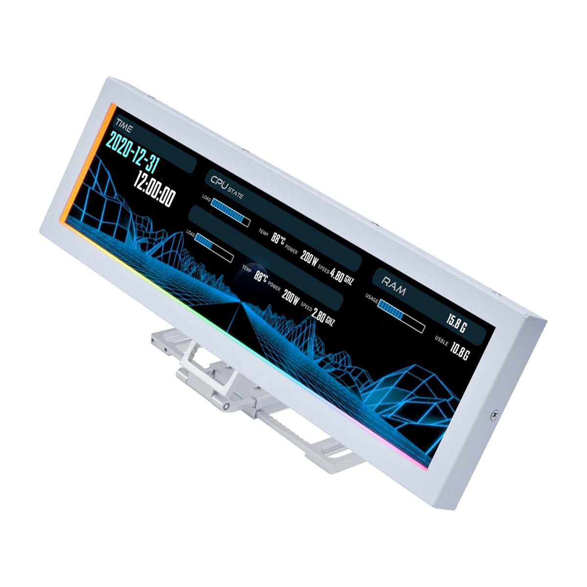 Lian Li SM088W 8.8" 1920x480 60Hz 500nits IPS LCD Universal Screen for PC (White)