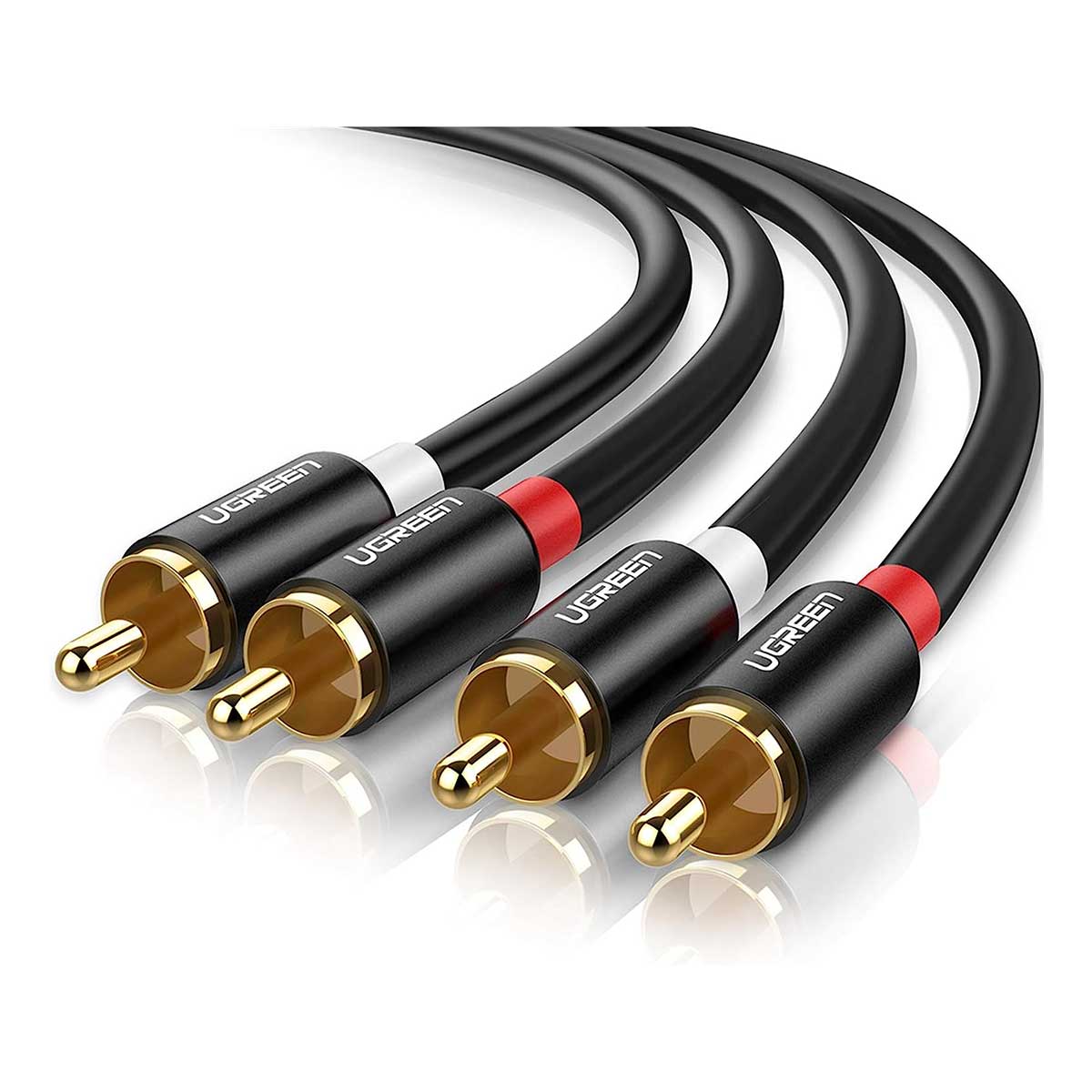 UGreen 2 RCA Male To 2 RCA Male Audio Cable (Black) (AV104)