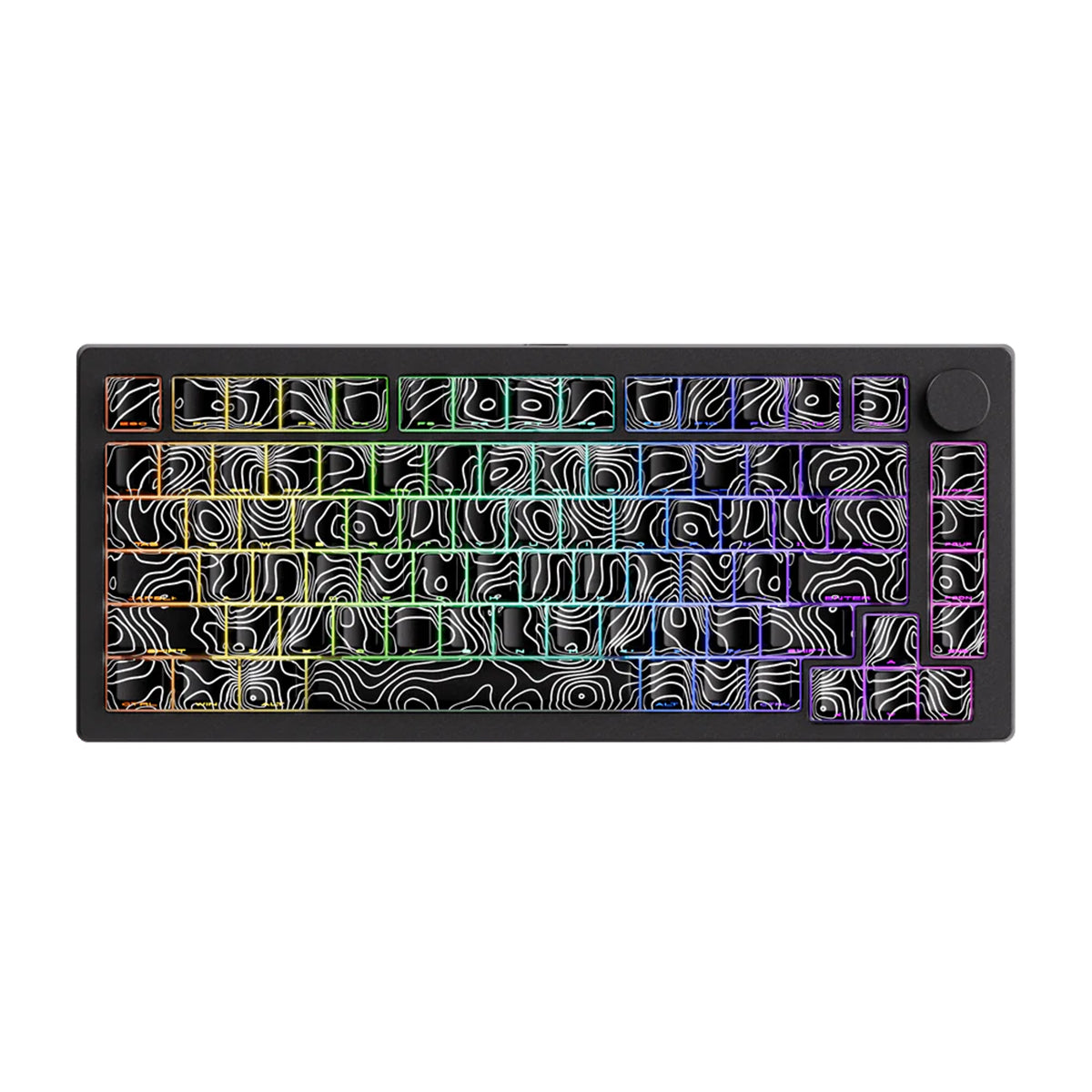MonsGeek M1 V5 Contour Lines Aluminum Case Multi-Mode RGB Hot-Swappable Mechanical Keyboard (Black) (Akko V3 Piano Pro Switch)