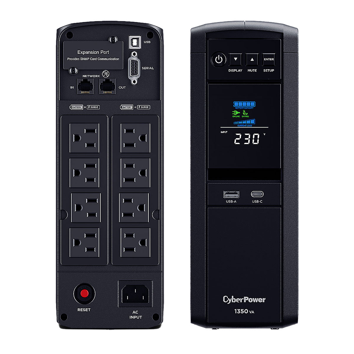 CyberPower PFC Sine Wave CP1350EPFCLCD NEMA 1350 VA 810 Watts Line-interactive UPS