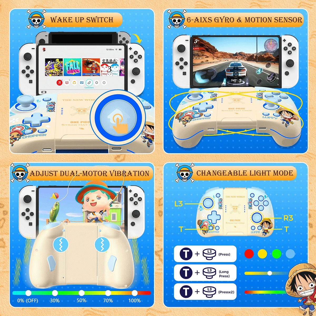 IINE Joy Pad Controller For N-Switch / N-Switch Lite / N-Switch OLED (Luffy & Chopper) (L910)