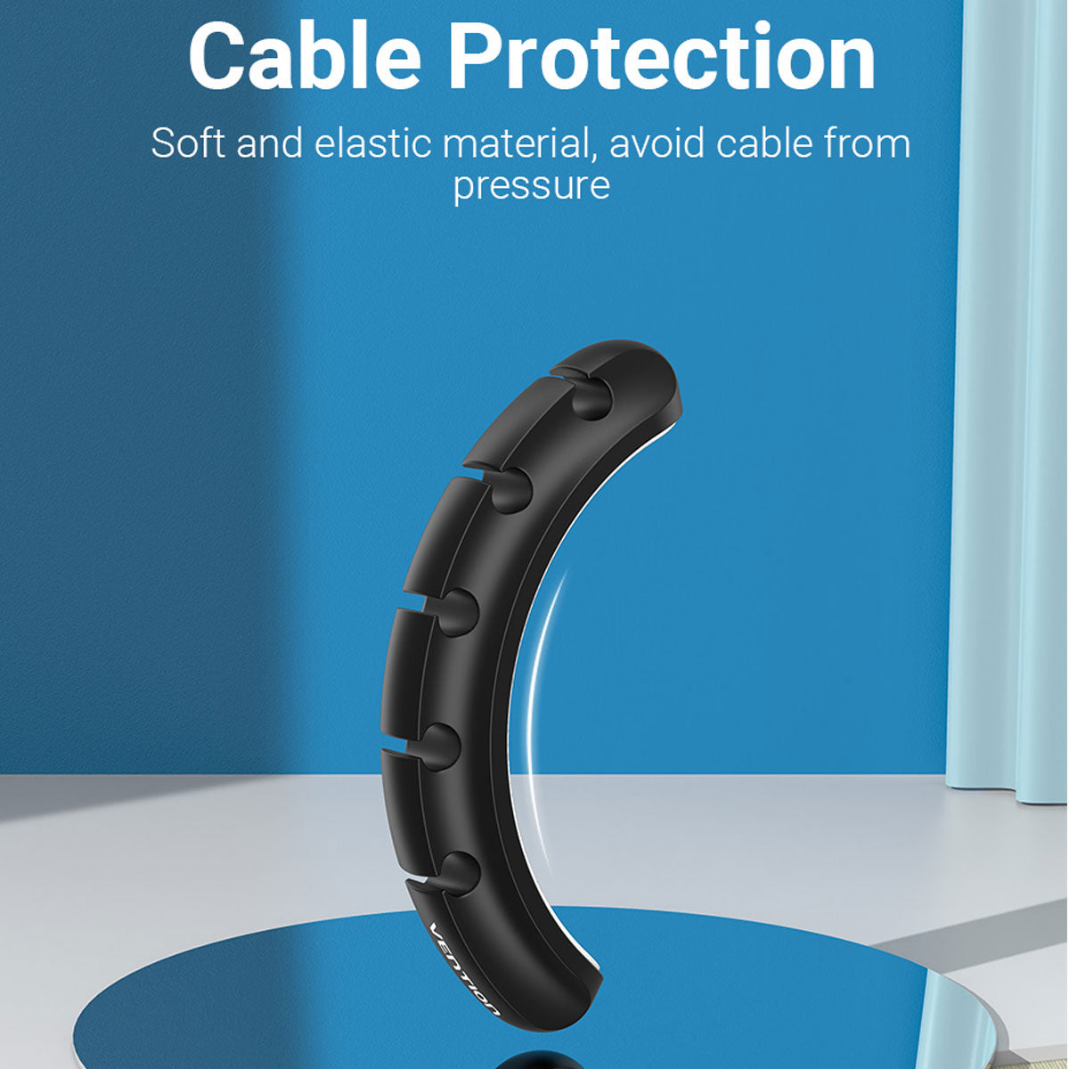 Vention 3-Port Silicone Desktop Cable Manager with 3M Strong Adhesive (1pc, 2 pcs) (KBRB0, KBRB0-2)