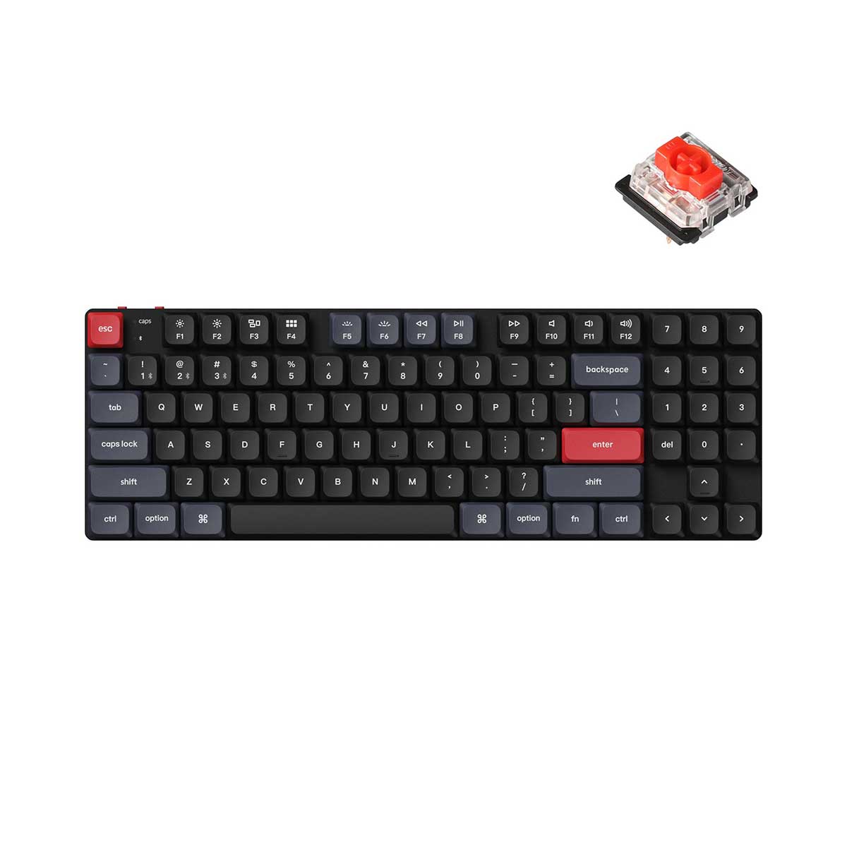 Keychron K13 Pro QMK/Via Numpad TKL White Backlight Wireless Custom Mechanical Keyboard (Low Profile Gateron Red Switch) (K13P-A1)
