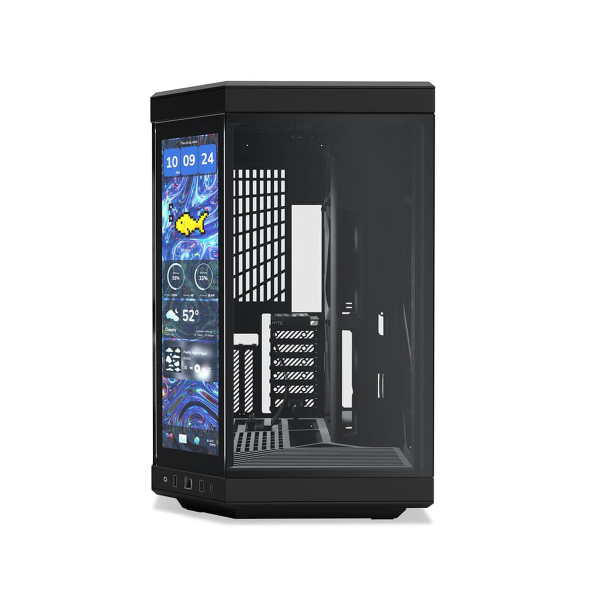 Hyte Y70 Touch Infinite 3rd Gen Dual Chamber ATX Mid Tower Modern Aesthetic Case with 14.9" LCD Screen