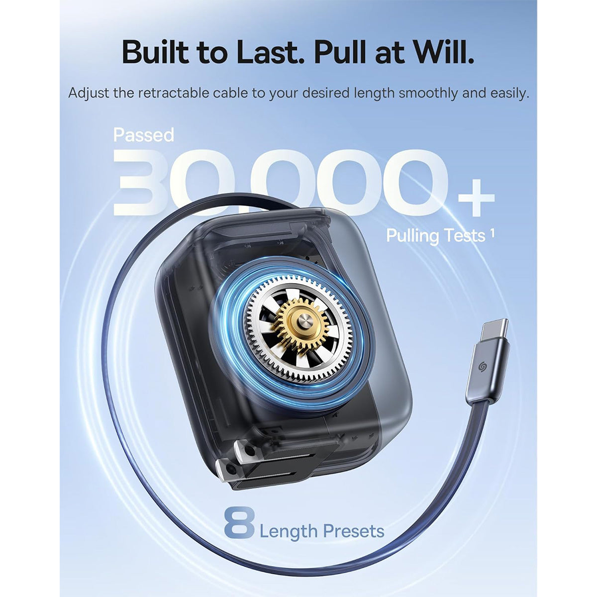 Baseus EnerCore CJ11 Fast Charger with Retractable Cable 67W (Cosmic Black) (E0120H00)