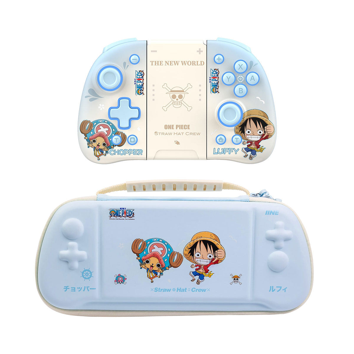IINE Switch Left and Right Controller (Luffy & Chopper) + Storage Bag for Swith Lite/ Switch/ Switch OLED (Luffy & Chopper) Bundle (L930)