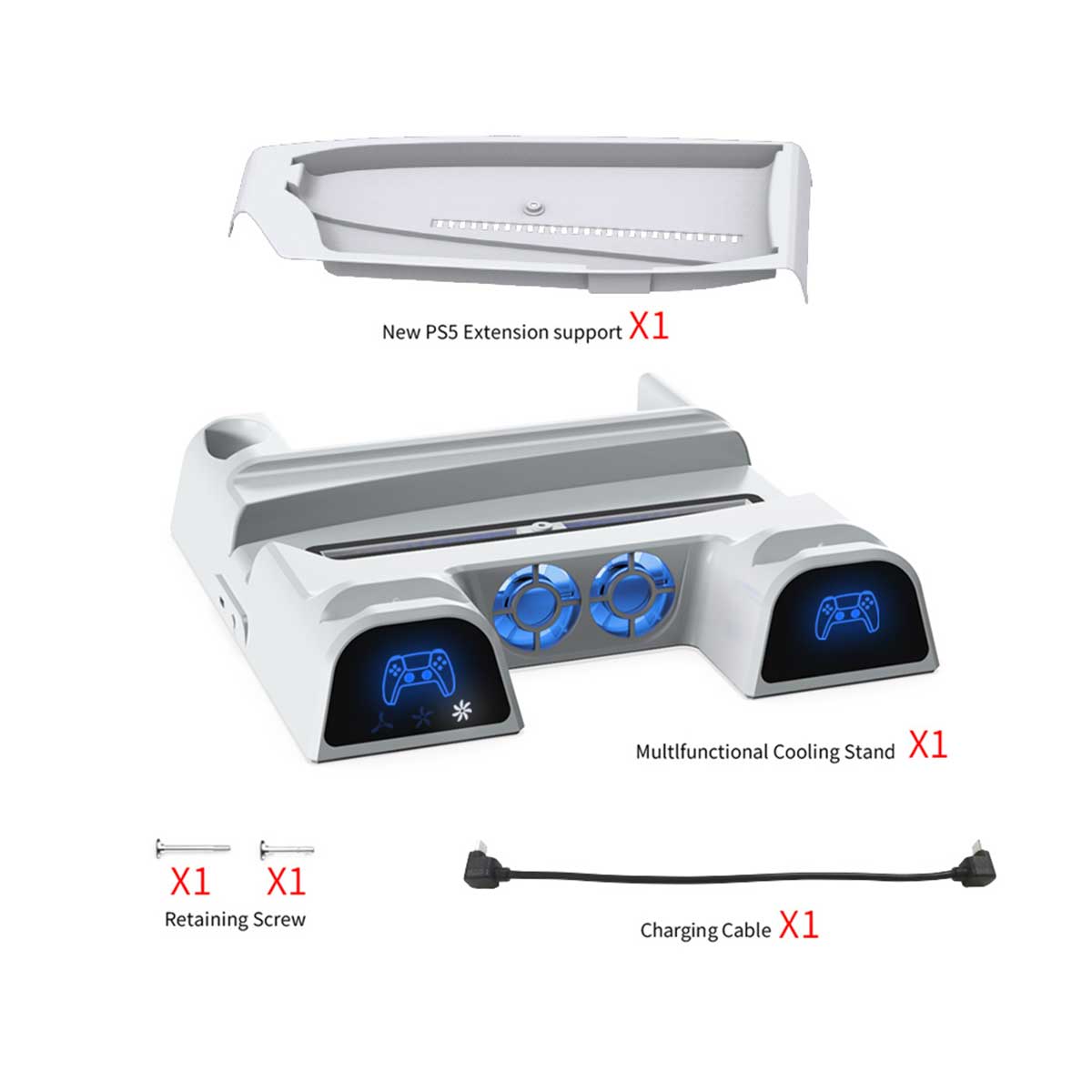Dobe Multifunctional Cooling Stand For PS5 / New Slim PS5 (White) (TP5-3532B)