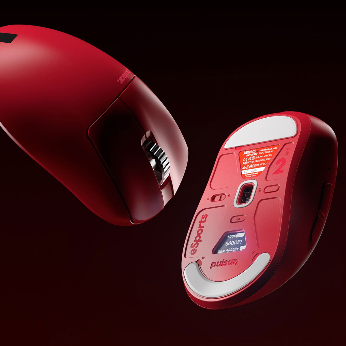 Pulsar Xlite V3 ES eSports Tournament Edition Wireless Gaming Mouse Size2 (Red) (PXV3ES23)