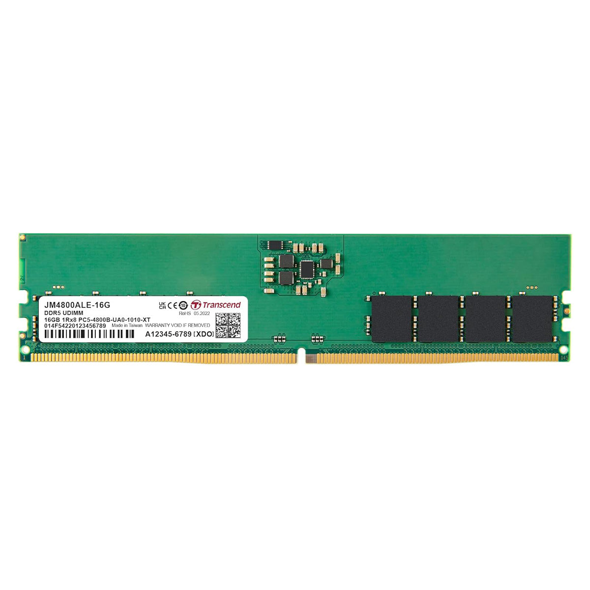 Transcend JETRAM 16GB DDR5 4800MHz U-DIMM 1Rx8 CL40 1.1V (JM4800ALE-16